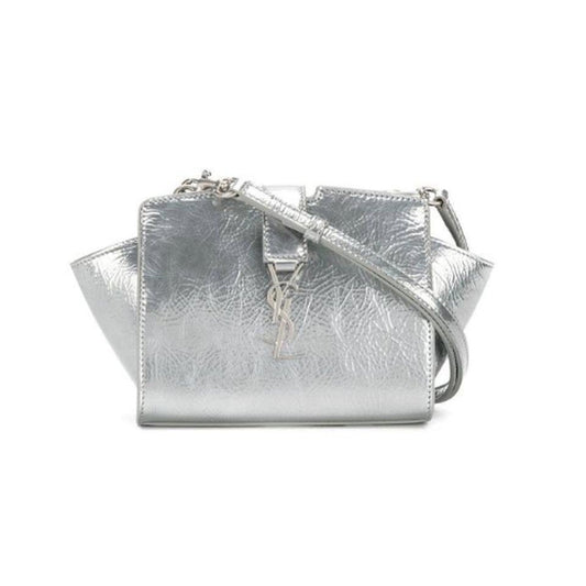 NEW Saint Laurent Monogram Cabas Toy Metallic Leather Cross Body Bag - image 1
