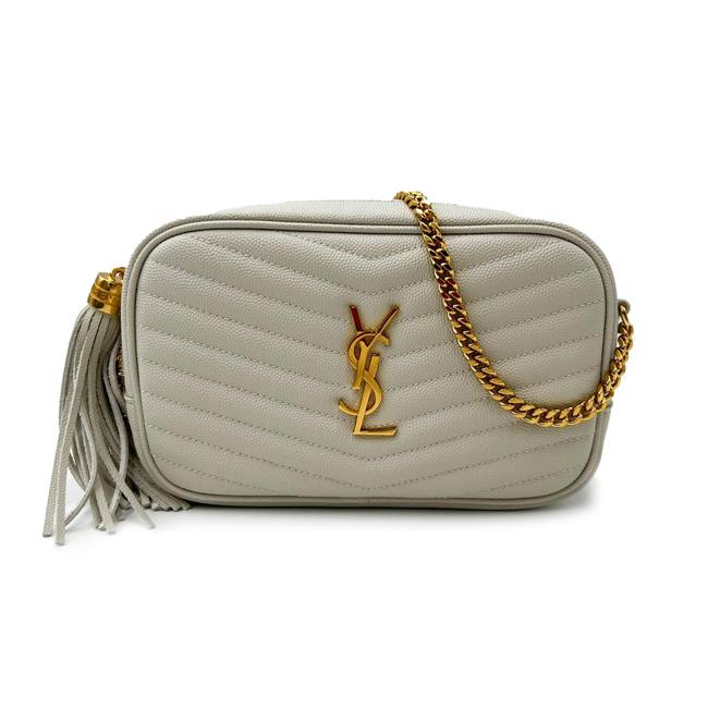 Saint Laurent Monogram Camera Lou Mini Cream White Leather Cross Body Bag - image 4
