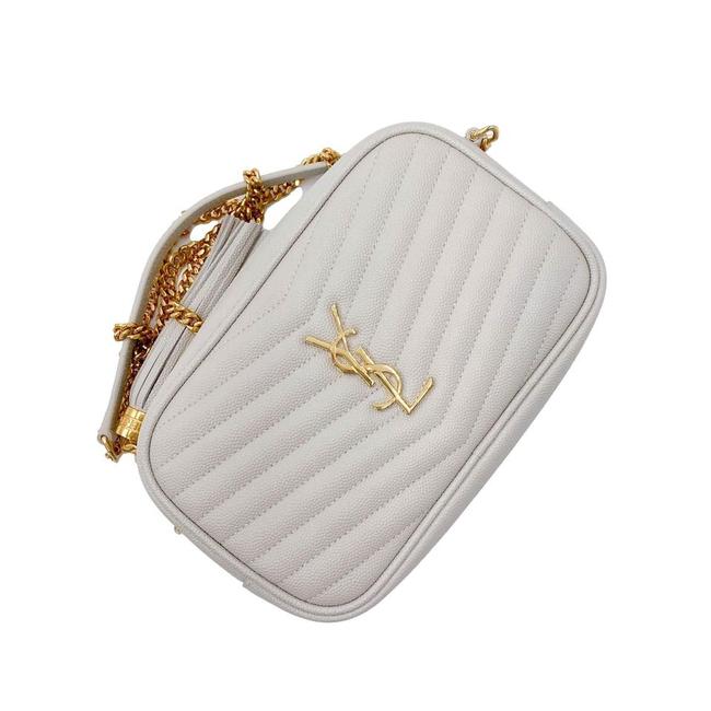 Saint Laurent Monogram Camera Lou Mini Cream White Leather Cross Body Bag - image 7