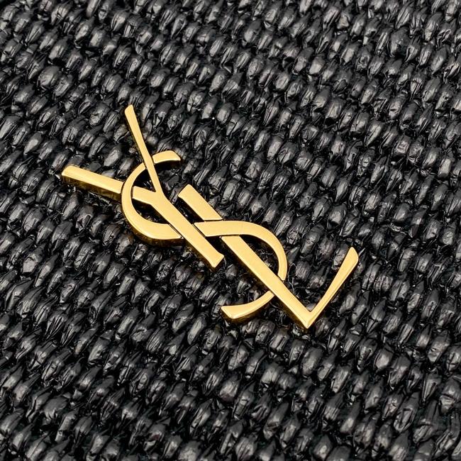 Saint Laurent Monogram Camera Lou Mini Raffia Black Leather Cross Body Bag - photo 9