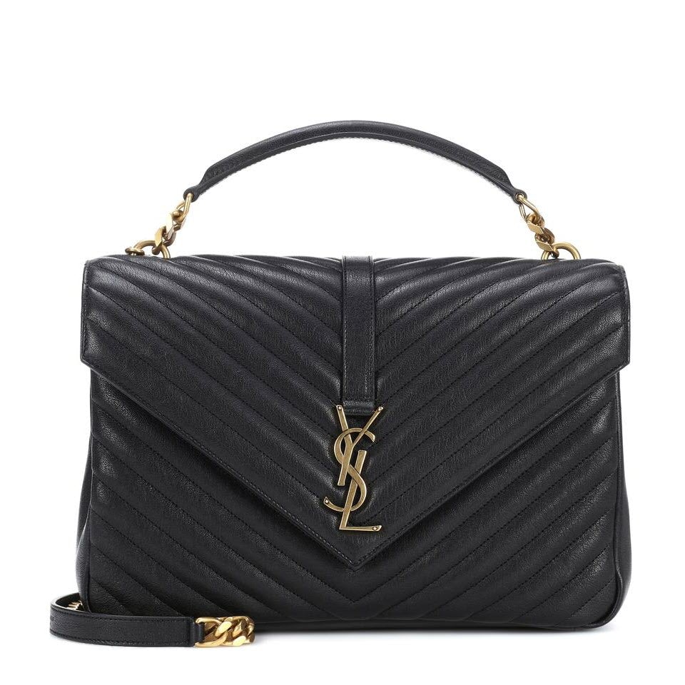 Saint Laurent Monogram Collège Large Black Leather Shoulder Bag - photo 1