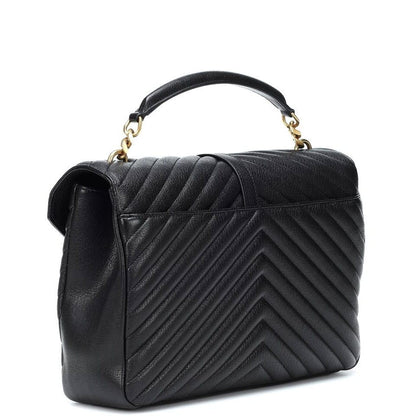 Saint Laurent Monogram Collège Large Black Leather Shoulder Bag - photo 4