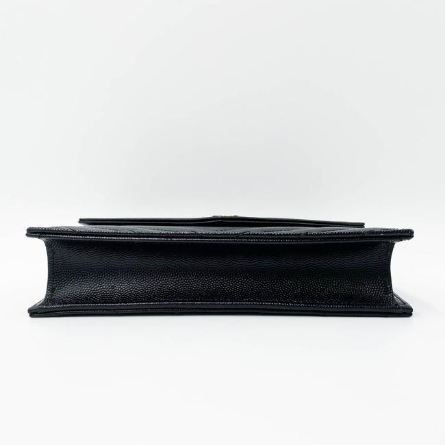 Saint Laurent Monogram Envelope Chain Wallet Grain De Poudre Matelasse Black Leather Cross Body Bag - image 6