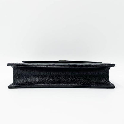 Saint Laurent Monogram Envelope Chain Wallet Grain De Poudre Matelasse Black Leather Cross Body Bag - image 6