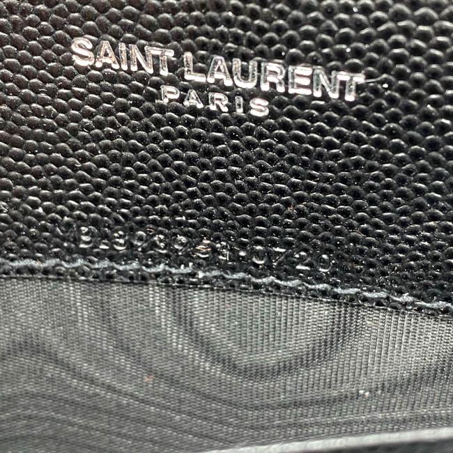 Saint Laurent Monogram Envelope Chain Wallet Grain De Poudre Matelasse Chevron Black Leather Shoulder Bag - image 11