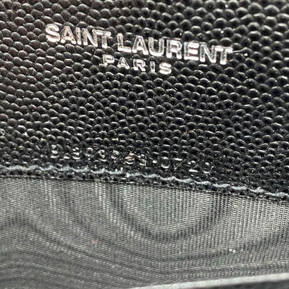 Saint Laurent Monogram Envelope Chain Wallet Grain De Poudre Matelasse Chevron Black Leather Shoulder Bag - image 11
