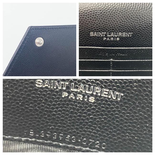 Saint Laurent Chain Wallet Monogram Envelope Grain De Poudre Matelasse Chevron Woc Black Leather Shoulder Bag - image 11