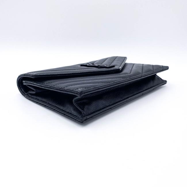 Saint Laurent Chain Wallet Monogram Envelope Grain De Poudre Matelasse Chevron Woc Black Leather Shoulder Bag - image 6