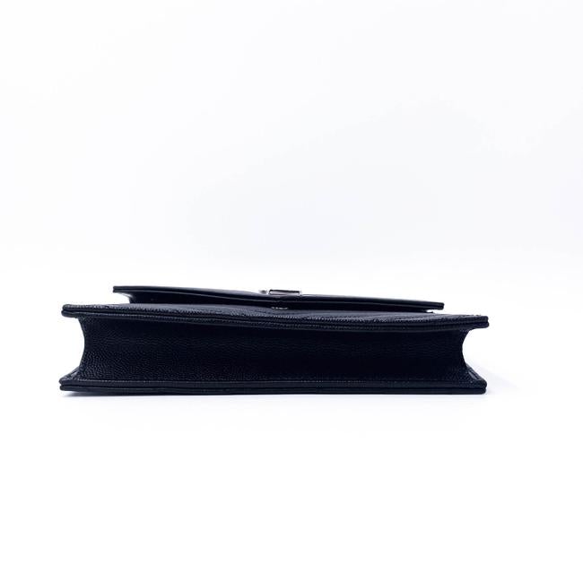Saint Laurent Chain Wallet Monogram Envelope Grain De Poudre Matelasse Chevron Woc Black Leather Shoulder Bag - image 6