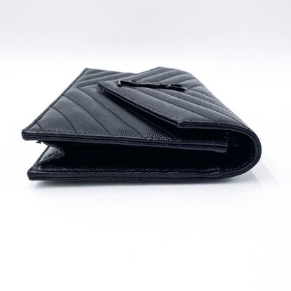 Saint Laurent Chain Wallet Monogram Envelope Grain De Poudre Matelasse Chevron Woc Black Leather Shoulder Bag - image 8