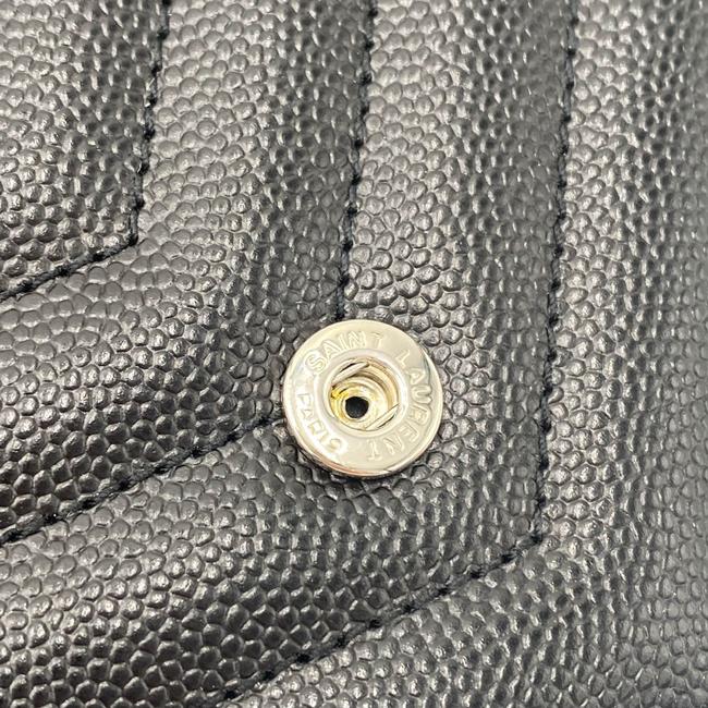 Saint Laurent Chain Wallet Monogram Envelope Grain De Poudre Matelasse Chevron Woc Black Leather Shoulder Bag - image 9