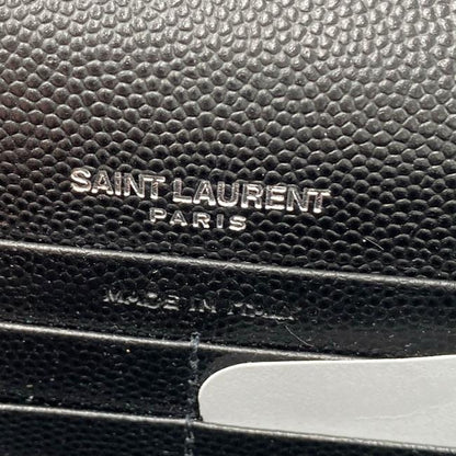 Saint Laurent Monogram Envelope Chain Wallet Grain De Poudre Matelasse Chevron Black Leather Shoulder Bag - image 10