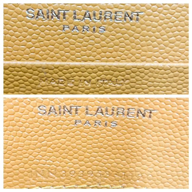 Saint Laurent Monogram Envelope Chain Wallet Grain De Poudre Matelasse Chevron Yellow Leather Shoulder Bag - image 11