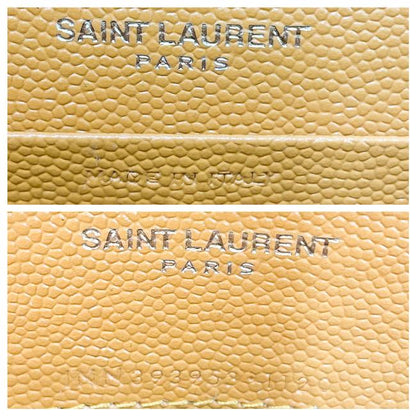 Saint Laurent Monogram Envelope Chain Wallet Grain De Poudre Matelasse Chevron Yellow Leather Shoulder Bag - image 11