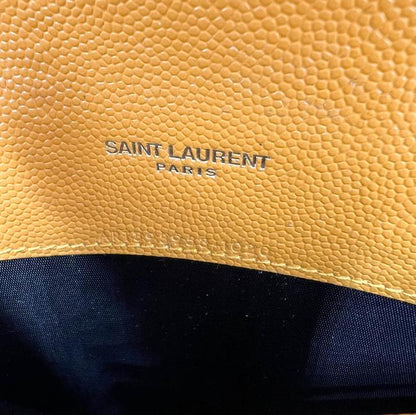 Saint Laurent Monogram Envelope Chain Wallet Grain De Poudre Matelasse Chevron Yellow Leather Shoulder Bag - image 11