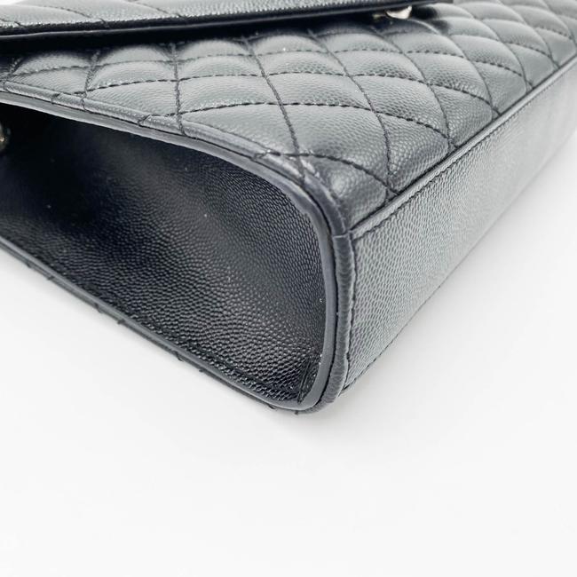 Saint Laurent Monogram Envelope Grain De Poudre Textured Mixed Matelasse Medium Triquilt Black Leather Shoulder Bag - image 7