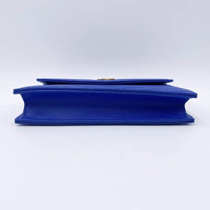 Saint Laurent Monogram Envelope Wallet on Chain Blue Calfskin Leather Shoulder Bag - photo 8