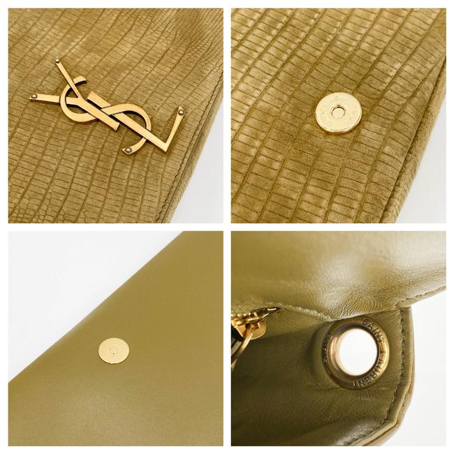 Saint Laurent Monogram Kate 99 Lizard Embossed Brown Suede Leather Shoulder Bag - photo 11