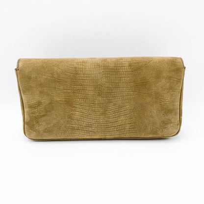 Saint Laurent Monogram Kate 99 Lizard Embossed Brown Suede Leather Shoulder Bag - photo 6