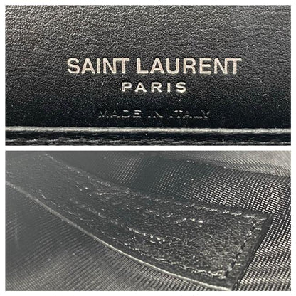 Saint Laurent Monogram Kate Belt Calfskin Crocodile Embossed Black Leather Messenger Bag - photo 12