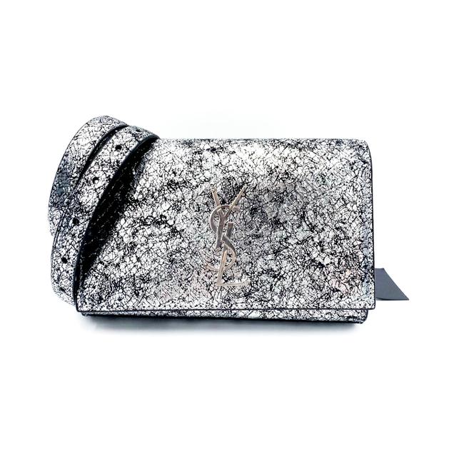 Saint Laurent Monogram Kate Belt Metallic Calfskin Silver Leather Messenger Bag - photo 1