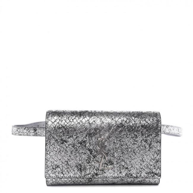 Saint Laurent Monogram Kate Belt Metallic Calfskin Silver Leather Messenger Bag - photo 2