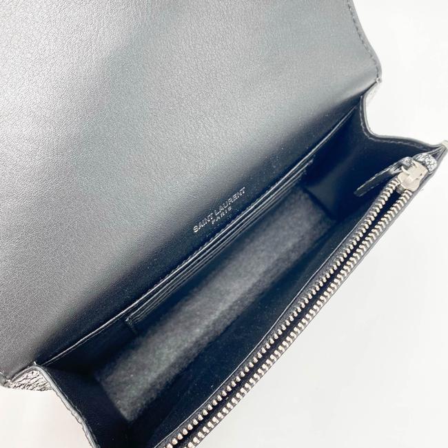 Saint Laurent Monogram Kate Belt Metallic Calfskin Silver Leather Messenger Bag - photo 12