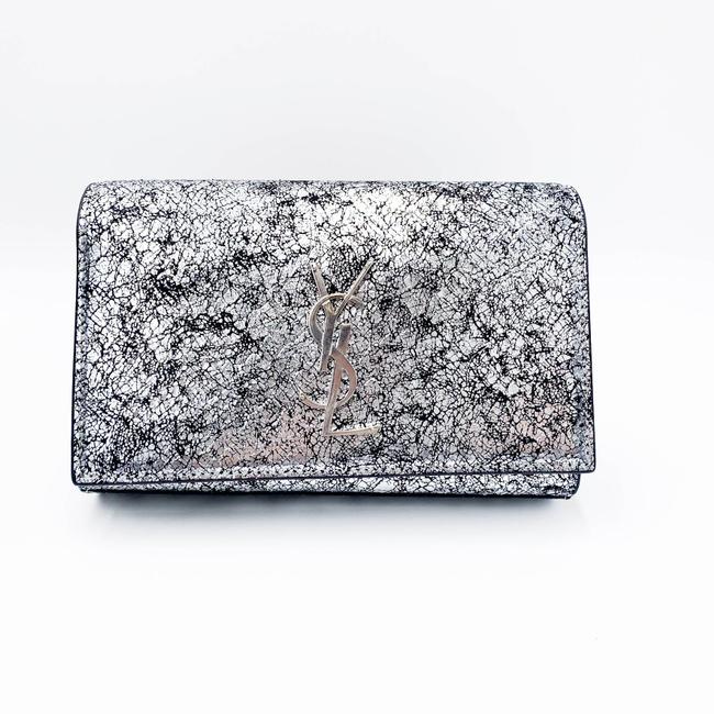 Saint Laurent Monogram Kate Belt Metallic Calfskin Silver Leather Messenger Bag - photo 4