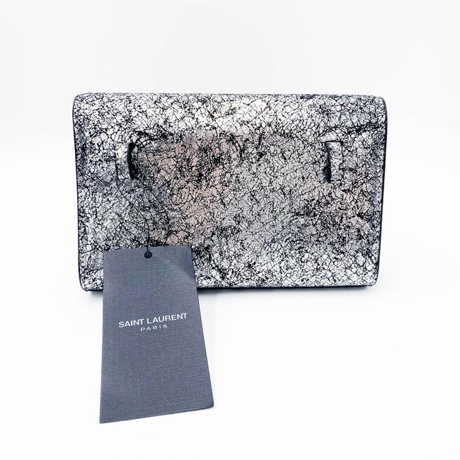 Saint Laurent Monogram Kate Belt Metallic Calfskin Silver Leather Messenger Bag - photo 5