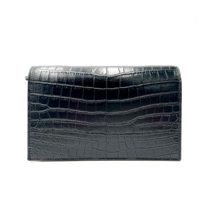 Saint Laurent Monogram Kate Chain Wallet Croc Embossed Monogram Tassel Black Calfskin Leather Shoulder Bag - image 6