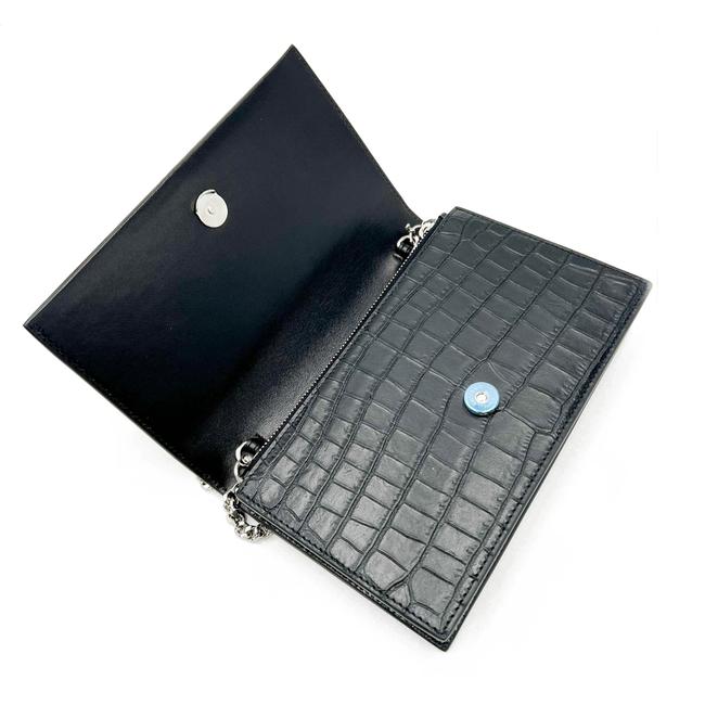 Saint Laurent Monogram Kate Chain Wallet Croc Embossed Monogram Tassel Black Calfskin Leather Shoulder Bag - image 9