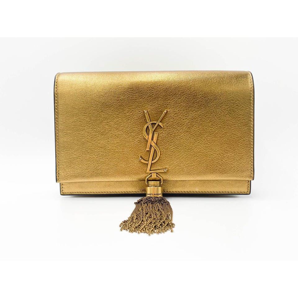 Saint Laurent Monogram Kate Chain Wallet Crossbody Monogram Tassel Gold Leather Shoulder Bag - image 4