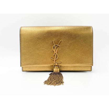 Saint Laurent Monogram Kate Chain Wallet Crossbody Monogram Tassel Gold Leather Shoulder Bag - image 4