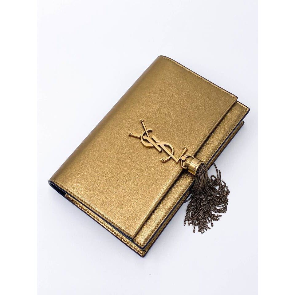Saint Laurent Monogram Kate Chain Wallet Crossbody Monogram Tassel Gold Leather Shoulder Bag - image 6