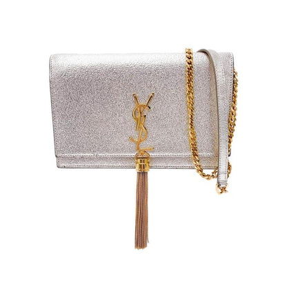 Saint Laurent Monogram Kate Chain Wallet Metallic Calfskin Monogram Tassel Gold Cross Body Bag - image 1