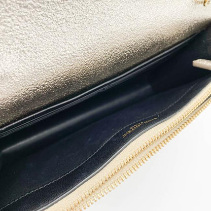Saint Laurent Monogram Kate Chain Wallet Metallic Calfskin Monogram Tassel Gold Cross Body Bag - image 7
