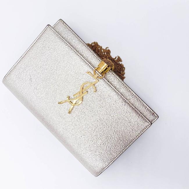 Saint Laurent Monogram Kate Chain Wallet Metallic Calfskin Monogram Tassel Gold Cross Body Bag - image 8