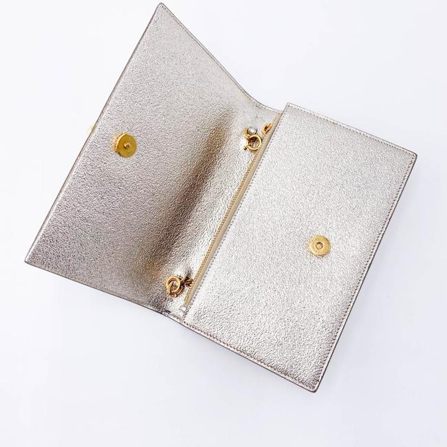 Saint Laurent Monogram Kate Chain Wallet Metallic Calfskin Monogram Tassel Gold Cross Body Bag - image 9
