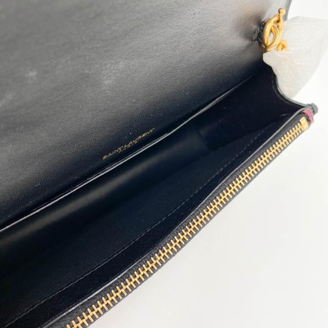 Saint Laurent Monogram Kate Chain Wallet Glitter Tassel Red Patent Leather Shoulder Bag - photo 11