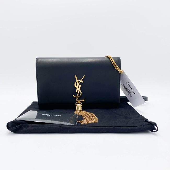 Saint Laurent Monogram Kate Chain Wallet Smooth Calfskin Classic Tassel Black Leather Cross Body Bag - image 2