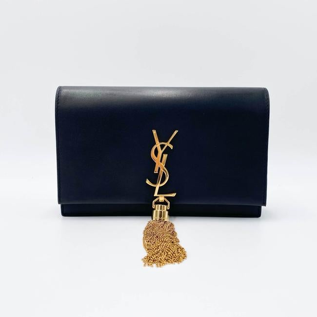 Saint Laurent Monogram Kate Chain Wallet Smooth Calfskin Classic Tassel Black Leather Cross Body Bag - image 4