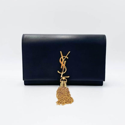 Saint Laurent Monogram Kate Chain Wallet Smooth Calfskin Classic Tassel Black Leather Cross Body Bag - image 4