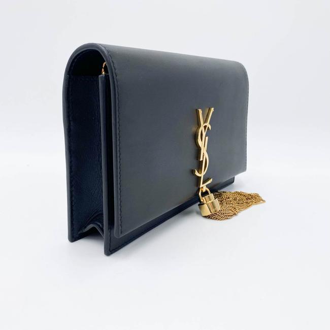 Saint Laurent Monogram Kate Chain Wallet Smooth Calfskin Classic Tassel Black Leather Cross Body Bag - image 6