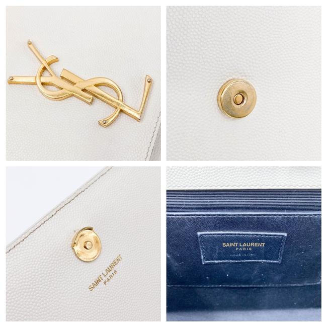 Saint Laurent Monogram Kate Crossbody Medium Chain Detail White Leather Shoulder Bag - photo 11