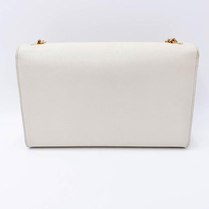 Saint Laurent Monogram Kate Crossbody Medium Chain Detail White Leather Shoulder Bag - photo 4