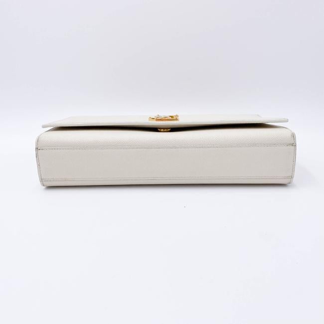 Saint Laurent Monogram Kate Crossbody Medium Chain Detail White Leather Shoulder Bag - photo 7