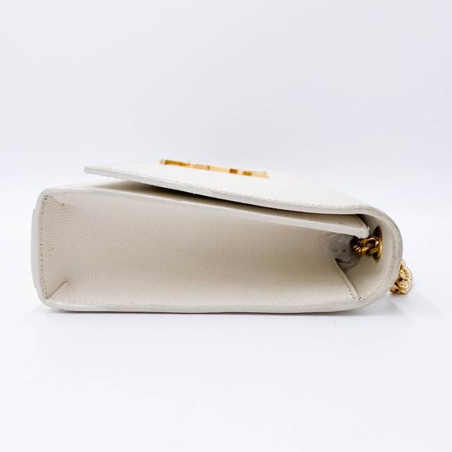 Saint Laurent Monogram Kate Crossbody Medium Chain Detail White Leather Shoulder Bag - photo 8