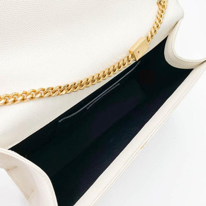 Saint Laurent Monogram Kate Crossbody Medium Chain Detail White Leather Shoulder Bag - photo 10