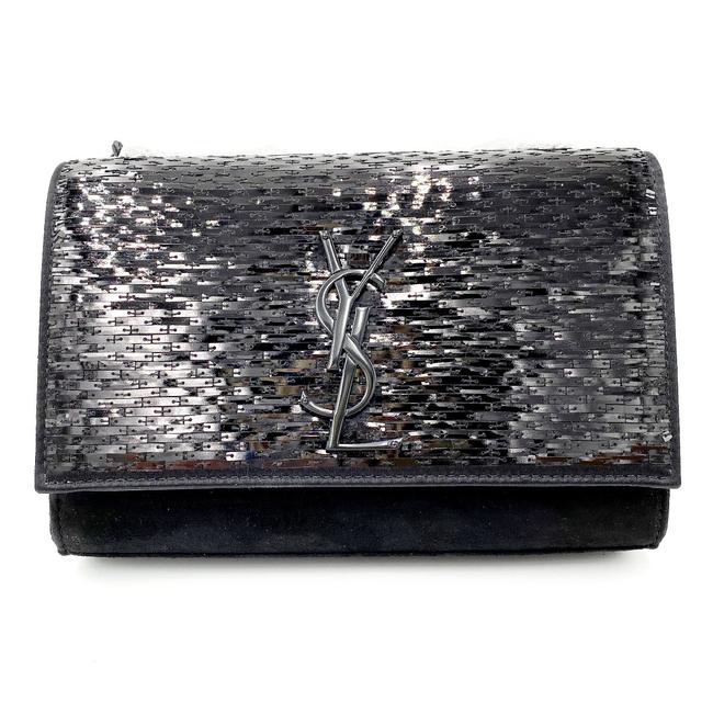 Saint Laurent Monogram Kate Crossbody Paillette Embellished Black Suede Leather Shoulder Bag - image 6