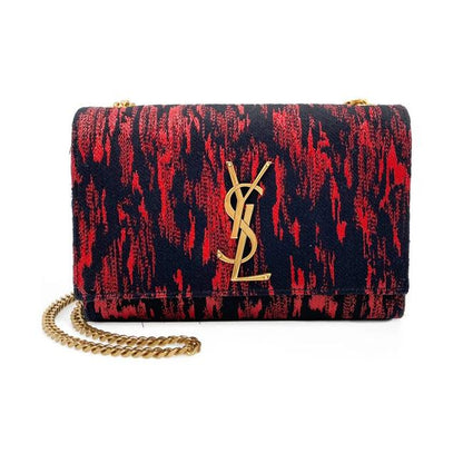 Saint Laurent Monogram Kate Crossbody Small Metallic Black Leather Shoulder Bag - photo 1